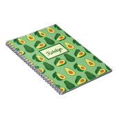 Schattige Avocado Liefhebber Groen Notitieboek (Rechterzijde)