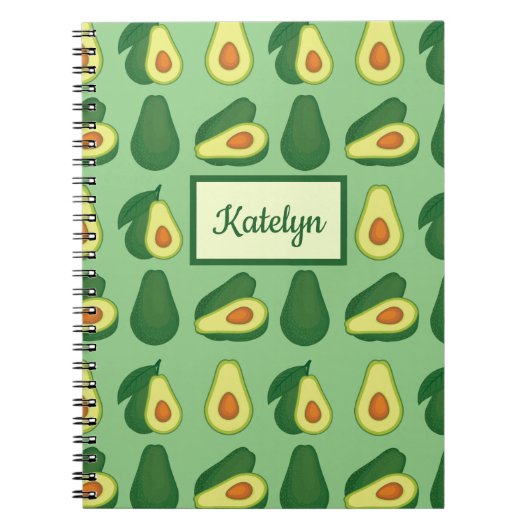 Schattige Avocado Liefhebber Groen Notitieboek (Voorkant)