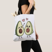 Schattige Avocado-paar met harten - Canvas tas Des (Dichtbij)