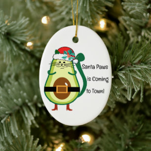Schattige avocado paar Ornament,  Keramisch Ornament