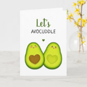 Schattige Avocado Romantische Knuffel Liefde Roman Kaart (Gele Bloem)
