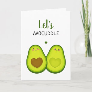 Schattige Avocado Romantische Knuffel Liefde Roman Kaart