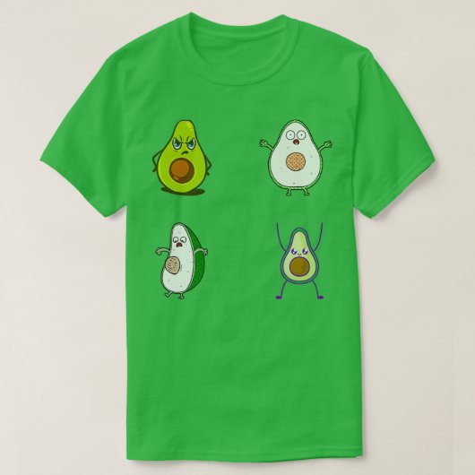 schattige avocado sticker pakt vegan t-shirt (Design voorkant)