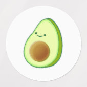 Schattige avocado tekenvoedsel labels (Design 2)