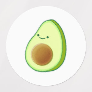 Schattige avocado tekenvoedsel labels