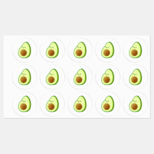 Schattige avocado tekenvoedsel labels (Vel)
