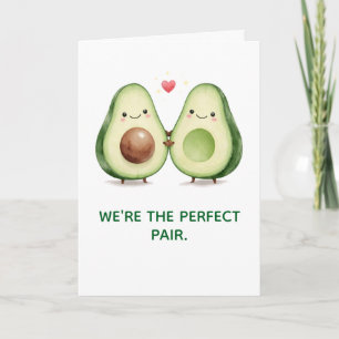 Schattige Avocado Valentijnsdagkaart Feestdagen Kaart