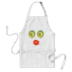Schattige avocado visage voor Rosa Standaard Schort