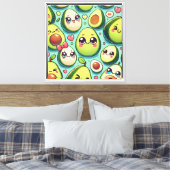 Schattige Avocados Canvas Afdruk (Insitu (Slaapkamer))