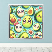 Schattige Avocados Canvas Afdruk (Insitu (Houten vloer))