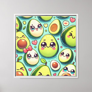 Schattige Avocados Canvas Afdruk
