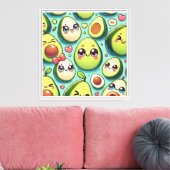 Schattige Avocados Canvas Afdruk (Insitu (Woonkamer))