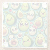 Schattige avocado's glazen onderzetter (Achterkant)