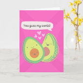 Schattige Avocados-Jubileum Kaart (Gele Bloem)