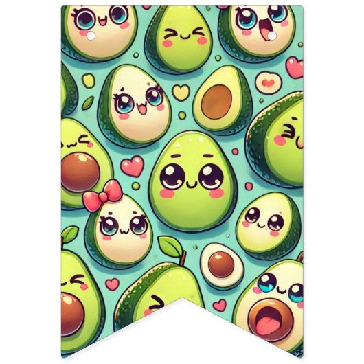 Schattige avocado's vlaggetjes (Eerste vlag)