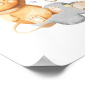 Schattige Avontuur Baby Boy Geboorterecord Stats Poster (Hoek)