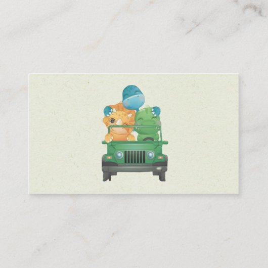 Schattige Avontuur Dinosaurussen Luier Raffle Visitekaartje (Achterkant)