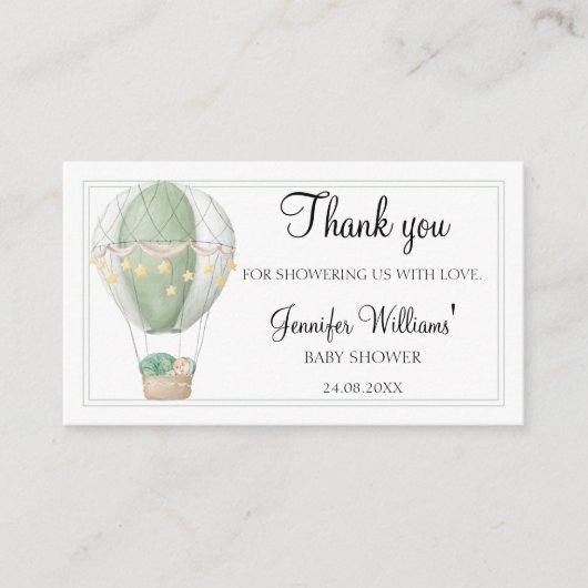 Schattige Avontuur wacht op baby shower bedankje Informatiekaartje (Voorkant)