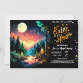 Schattige avontuur wacht op Timberland Baby shower Kaart (Voorkant)