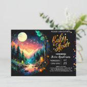 Schattige avontuur wacht op Timberland Baby shower Kaart (Staand voorkant)