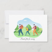 schattige avontuurreis voegt sentiment toe bedankkaart (Voorkant)