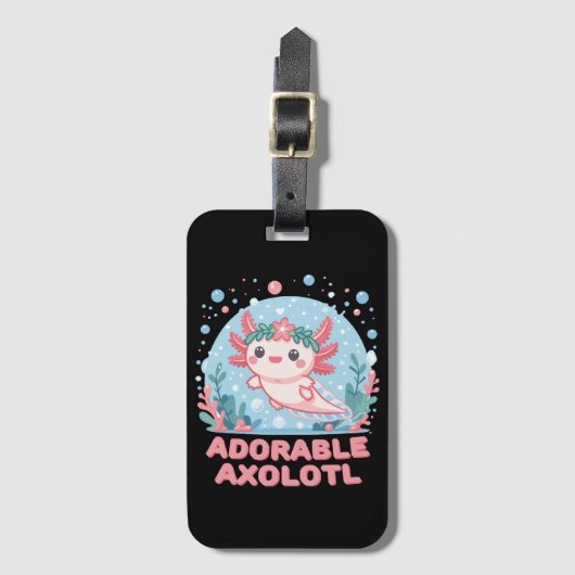 Schattige Axolotl aquatische schattigheid Bagagelabel (Voorkant (verticaal))