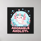 Schattige Axolotl aquatische schattigheid Canvas Afdruk (Voorkant)