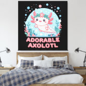 Schattige Axolotl aquatische schattigheid Canvas Afdruk (Insitu (Slaapkamer))