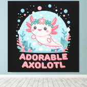 Schattige Axolotl aquatische schattigheid Canvas Afdruk (Insitu (Houten vloer))