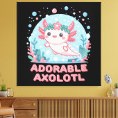 Schattige Axolotl aquatische schattigheid Canvas Afdruk (Insitu (Woonkamer))