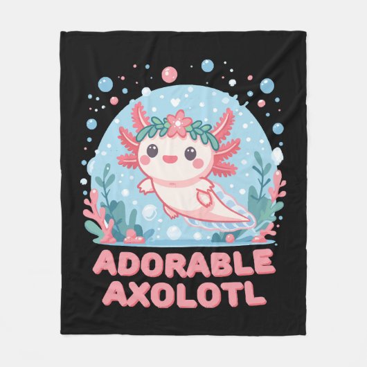 Schattige Axolotl aquatische schattigheid Fleece Deken (Voorkant)
