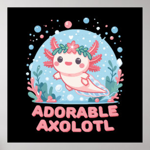 Schattige Axolotl aquatische schattigheid Poster