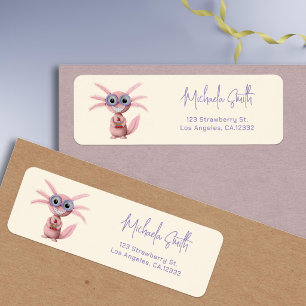 Schattige Axolotl Bril Retouradres Etiket