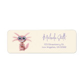 Schattige Axolotl Bril Retouradres Etiket (Voorkant)