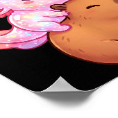 Schattige axolotl capybara regenboog dumpling grap poster (Hoek)