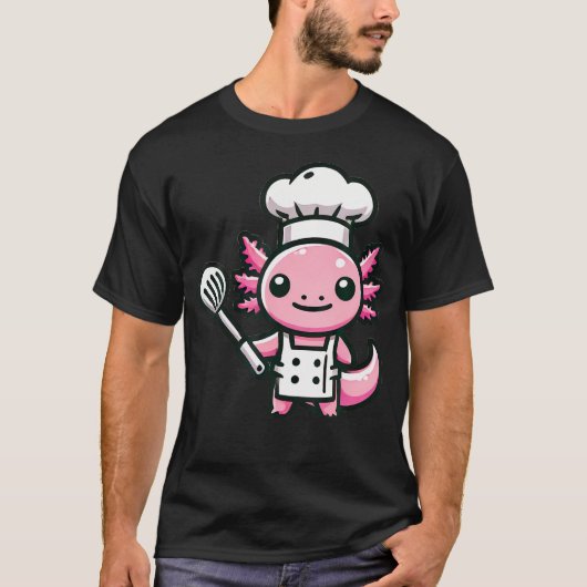 Schattige Axolotl Chef T-shirt (Voorkant)