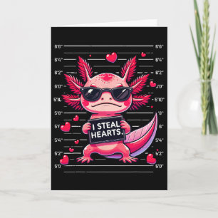 Schattige Axolotl Die Hart Stoelt Mugshot Grappige Kaart