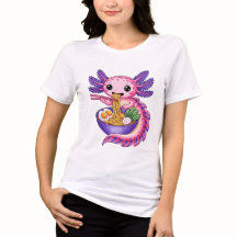 Schattige Axolotl Eet Ramen Kawaii Noedelkom