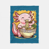 Schattige Axolotl Eet Ramen Noedels Axolotls Ramen Fleece Deken (Voorkant)