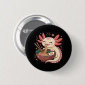 Schattige Axolotl Eet Ramennoedels Ronde Button 5,7 Cm (Voorkant /achterkant)