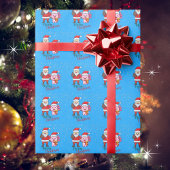 Schattige Axolotl en Sinterklaas Vrolijk Kerstfees Cadeaupapier