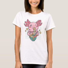 Schattige Axolotl eten Ramen T-shirt