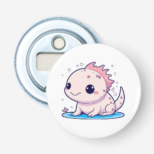 schattige axolotl filosoof button flesopener