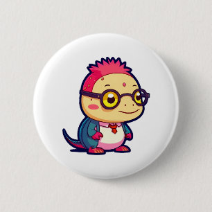 schattige axolotl filosoof ronde button 5,7 cm