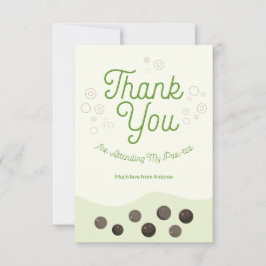 Schattige Axolotl Groene Boba Thee Par-tea Kindere Bedankkaart