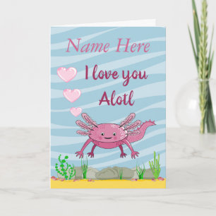 Schattige Axolotl Ik Hou Van Jou Vouwkaart Kaart