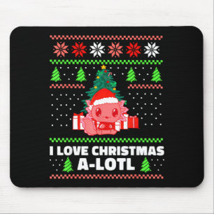 Schattige Axolotl Ik Hou Van Kerstmis A-lotl Xmas Muismat