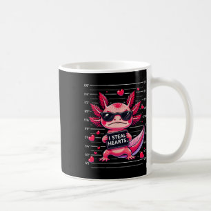 Schattige Axolotl Ik Steel Harten Mugshot Grappige Koffiemok