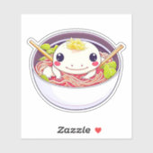 Schattige Axolotl in kom van Ramen Soup Sticker (Vel)