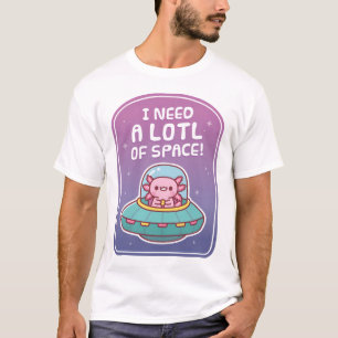 Schattige Axolotl In Ruimteschip Heeft Een Lotl Ru T-shirt